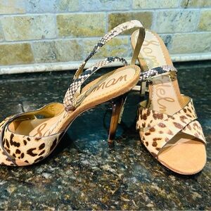 Sam Edelman Animal Print Strappy Heels